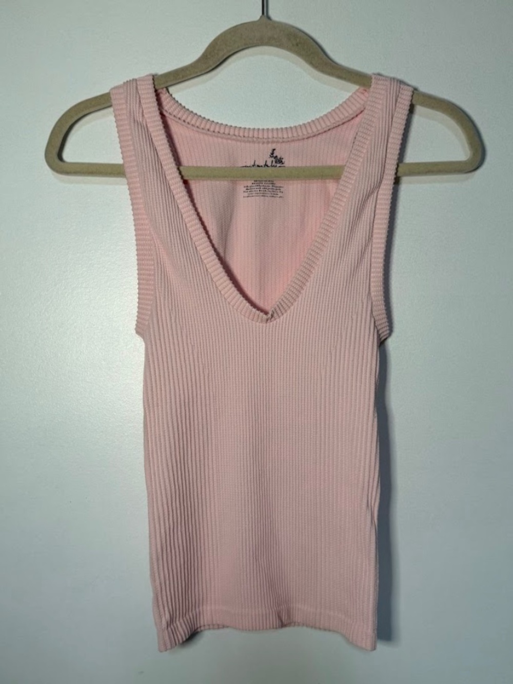 Intimately Free People Baby Pink Ribbed Knit Tank Top Barbiecore